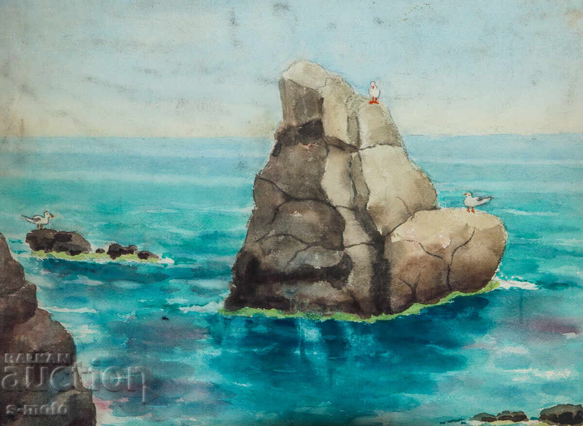 Δημοπρασία Παλιά ζωγραφική θαλασσογραφία ακουαρέλα