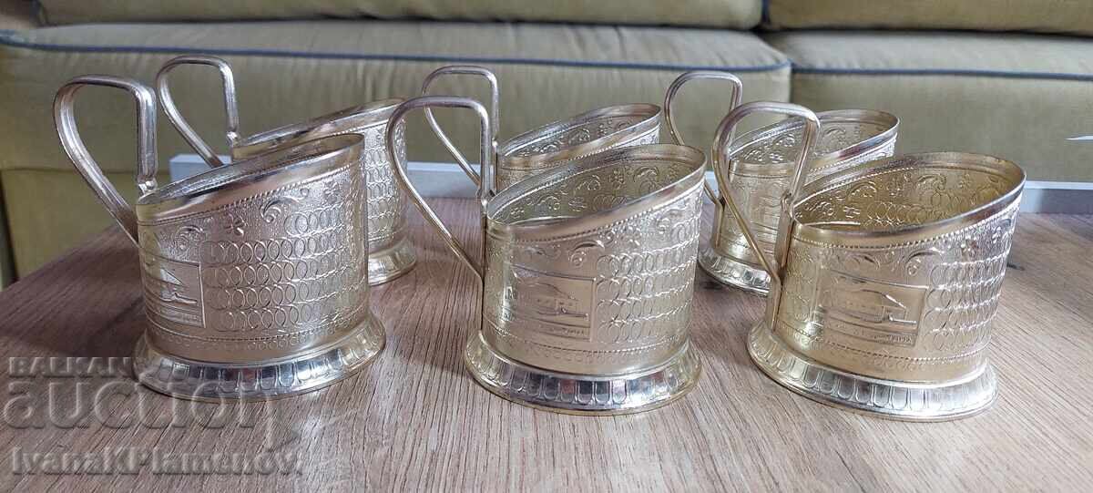 Suporturi pentru pahare Rusia pentru cunoscători, 6 bucăți