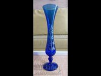 Vintage βάζο από μπλε γυαλί με το αυθεντικό κουτί για συλλέκτες