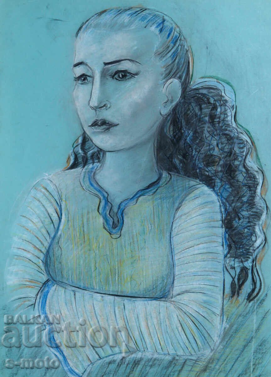 Licitație Tablou portret în pastel