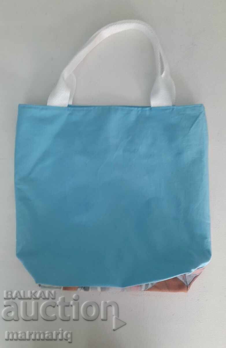 Geantă tip sac lucrată manual - Inspirație marină, 40x35cm cu preț € 15.00 | 29.34 BGN