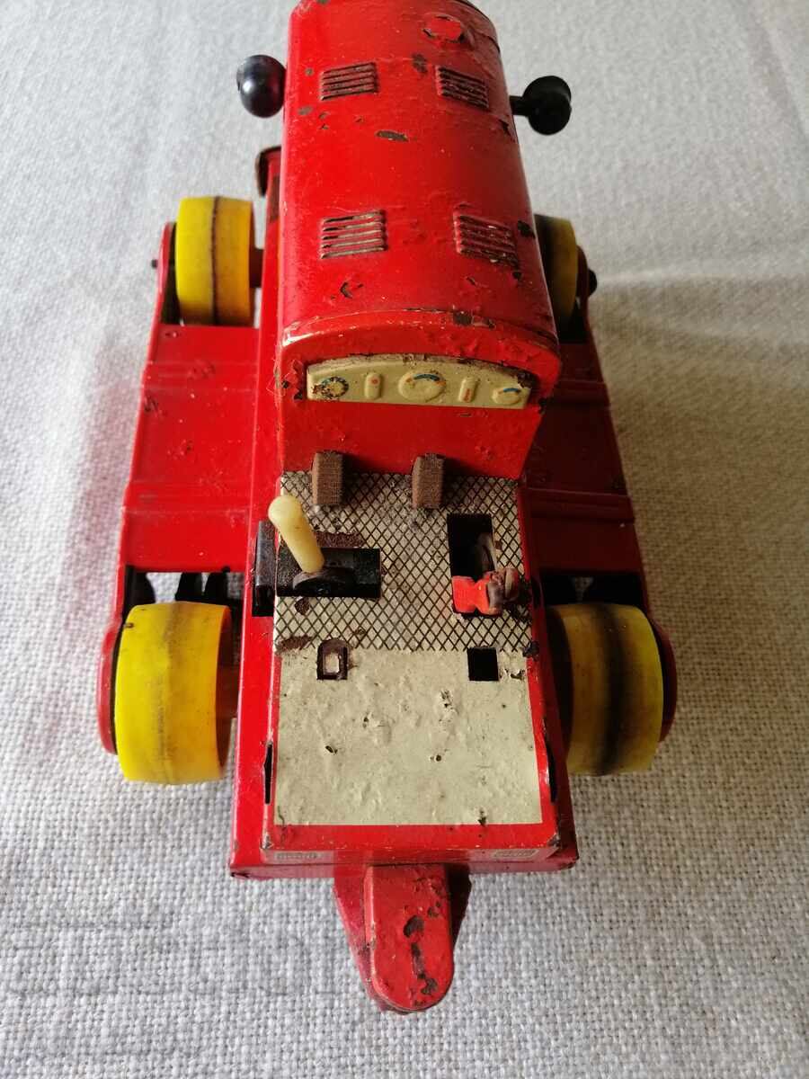 Ретро ламаринена верижна играчка " Булдозер"