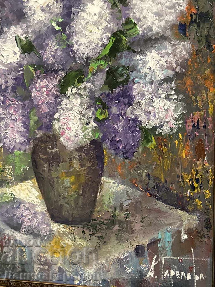 Licitație Denitsa Garelova tablou „Liliac” 50/40 înrămat