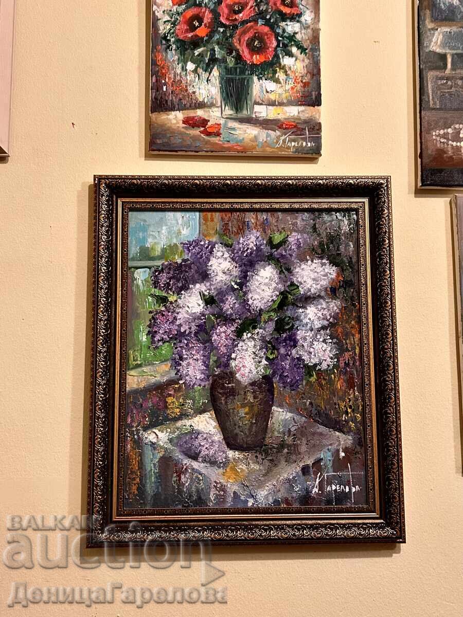 Denitsa Garelova tablou „Liliac” 50/40 înrămat - 7