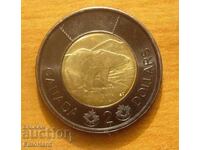 Канада 2 долара 2022 - с черен кръг в памет на Елизабет II