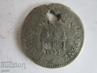BZC❌❌HUNGARY, 20 FILLER 1893, HOLED/ORIGINAL❌❌BZC