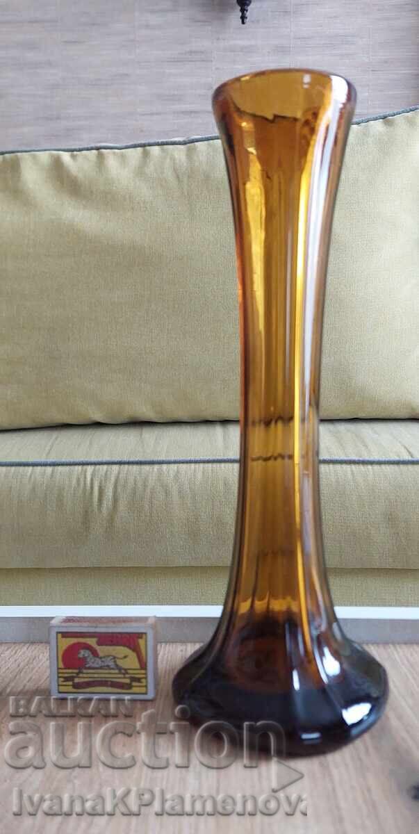 Ρετρό γυάλινο βάζο για συλλέκτες 28εκ - 5