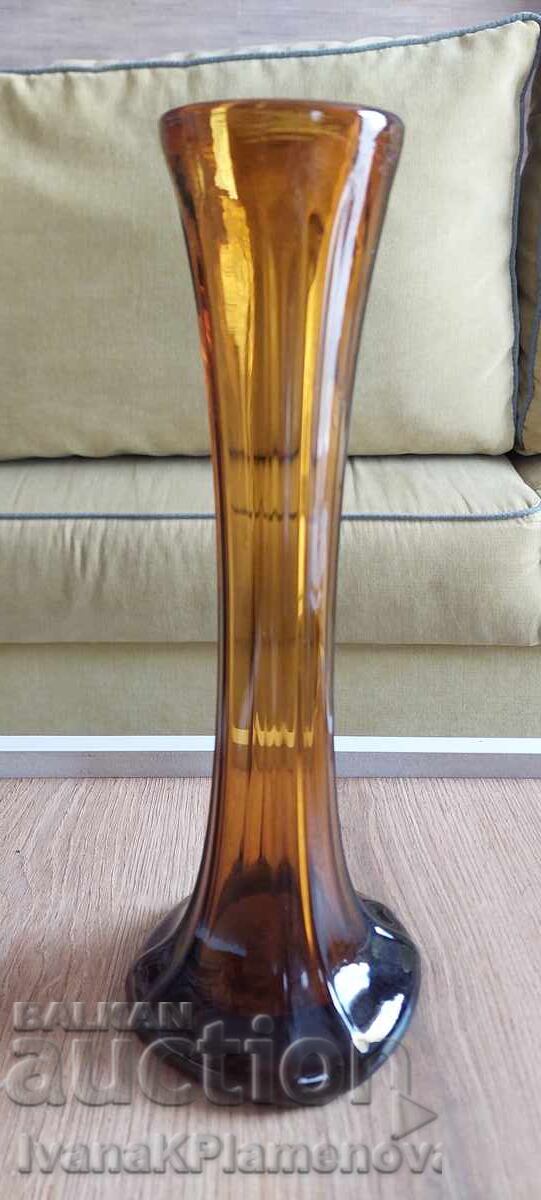 Ρετρό γυάλινο βάζο για συλλέκτες 28εκ