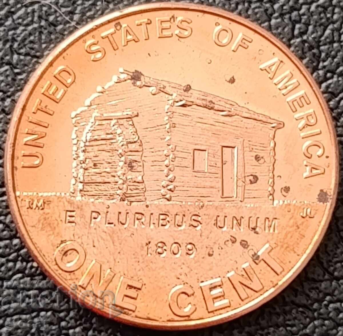 1 cent SUA 2009 litera D, fermă