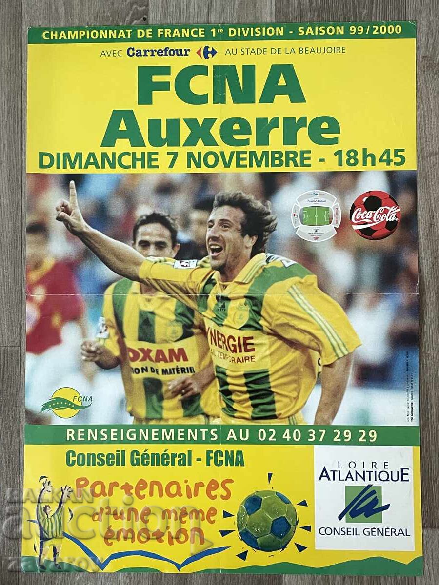 Nantes Auxerre Fotbal Franța Poster Afiș Nantes Auxerre 1999