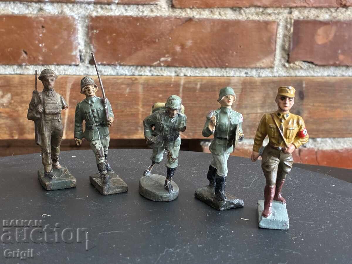 Figurine vechi cu soldați. Durso Elastolin Lineol