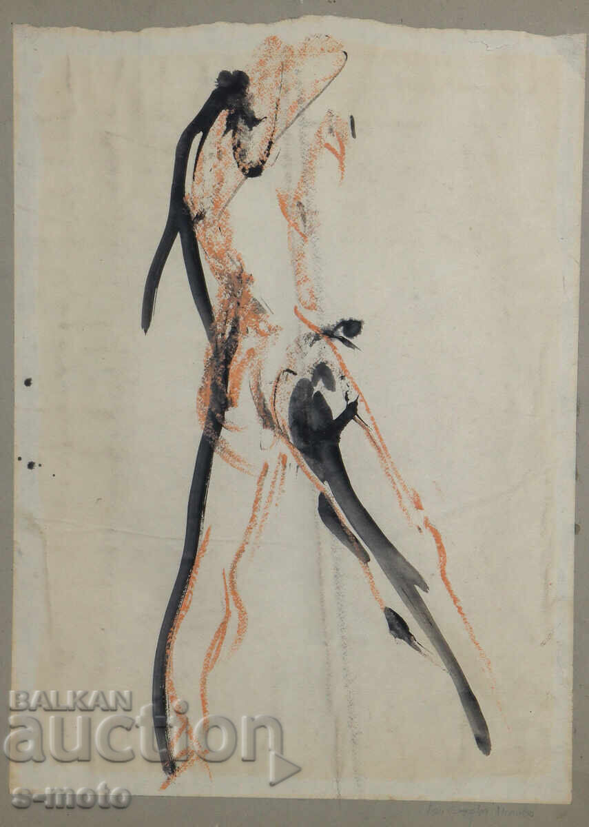 Painting portrait nude body ink