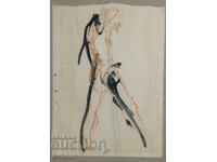 Painting portrait nude body ink