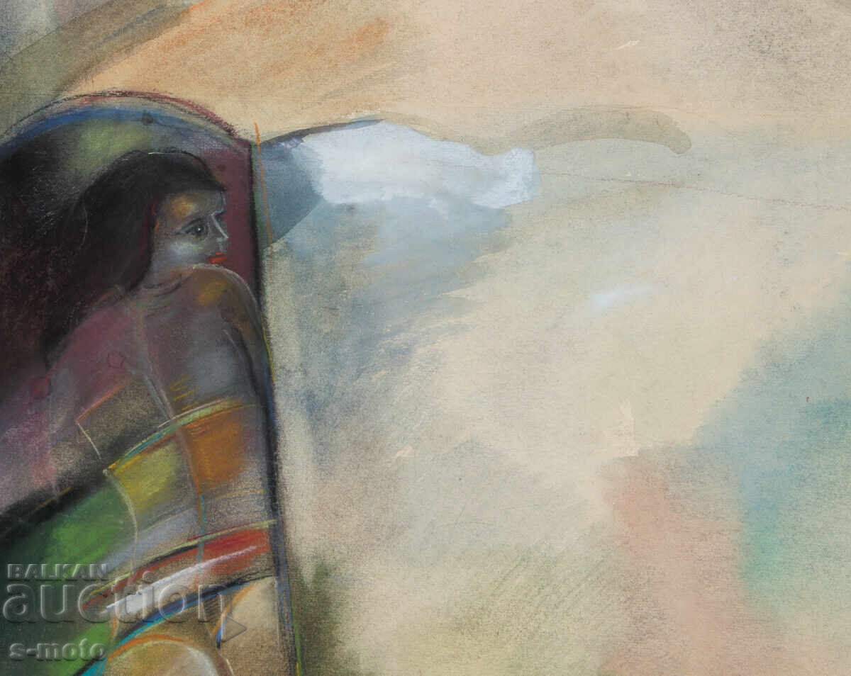 Pastel Painting Abstract Composition - 5