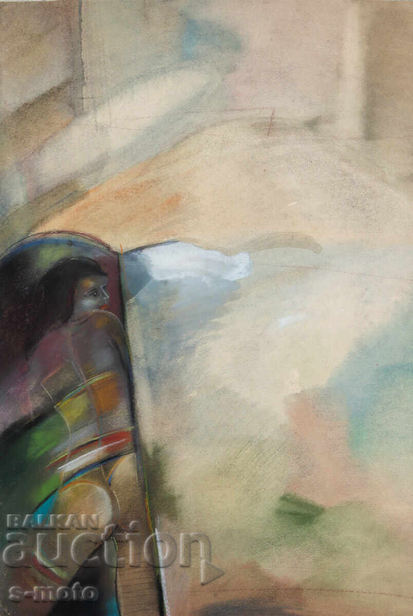 Pastel Painting Abstract Composition