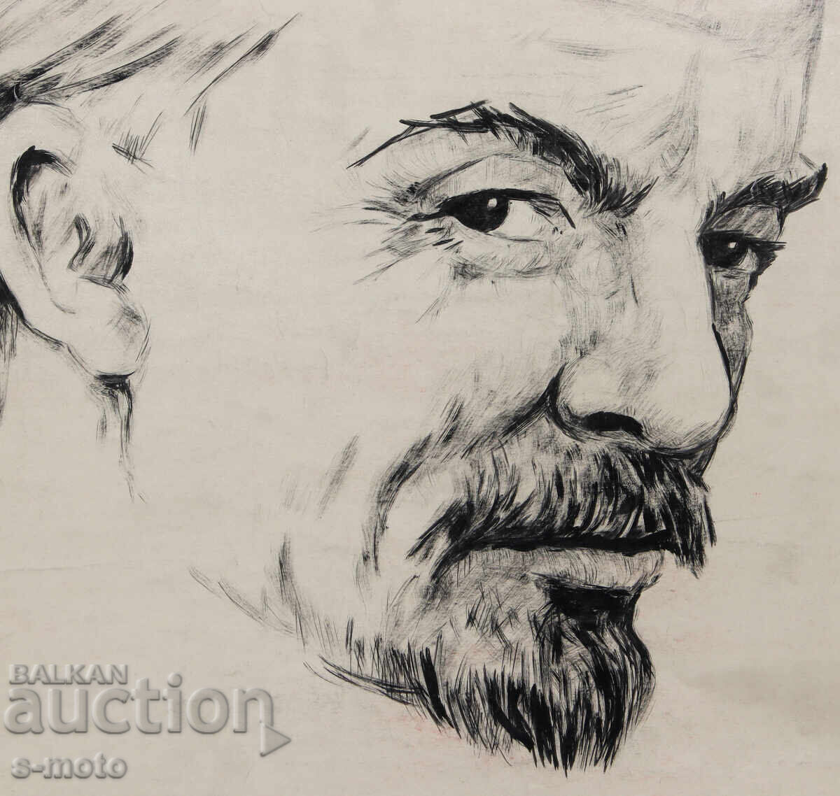 Old ink drawing, portrait of V. I. Lenin - 6