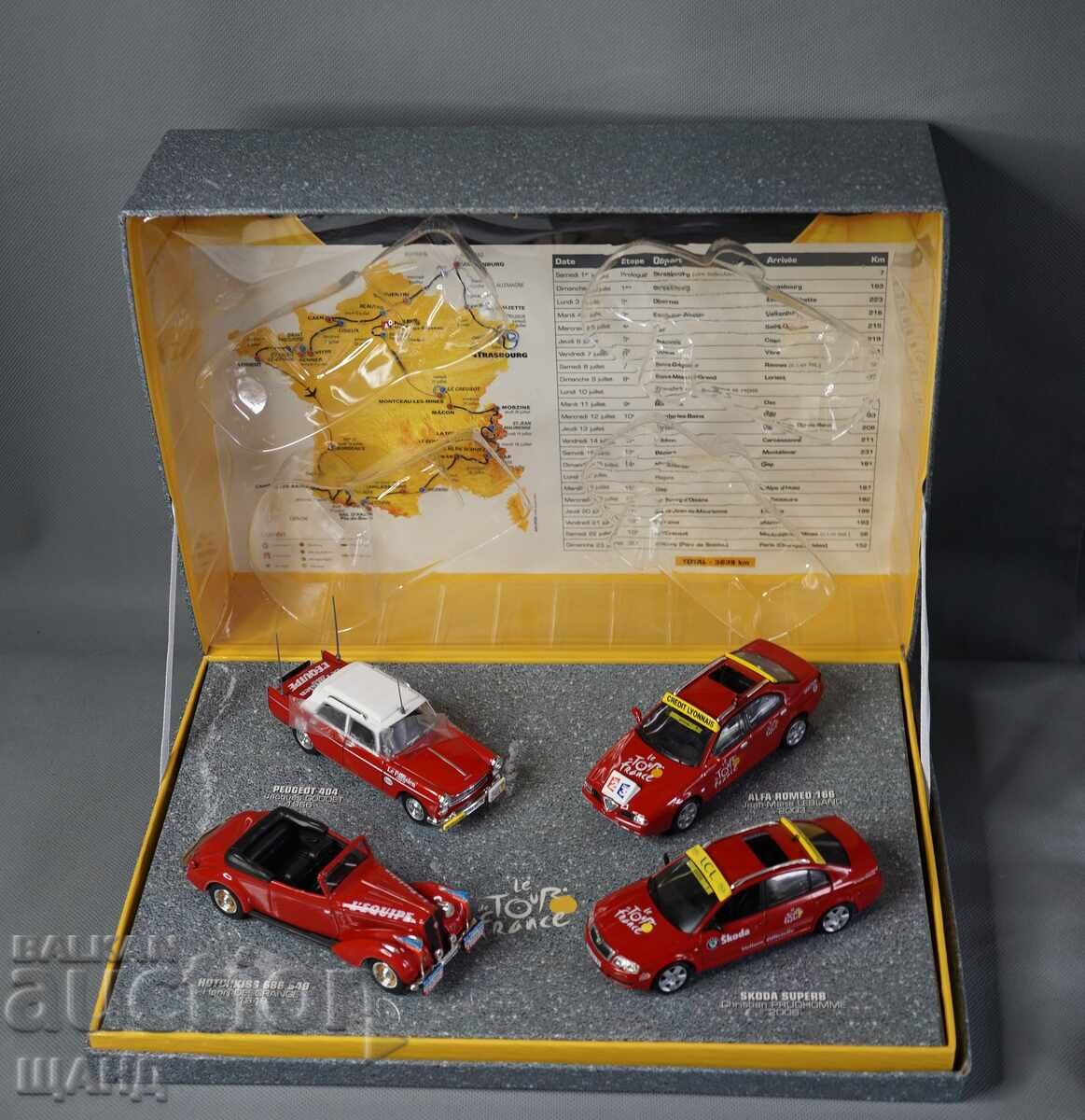 Set de mașinuțe metalice franțuzești din 2006 cu cutie