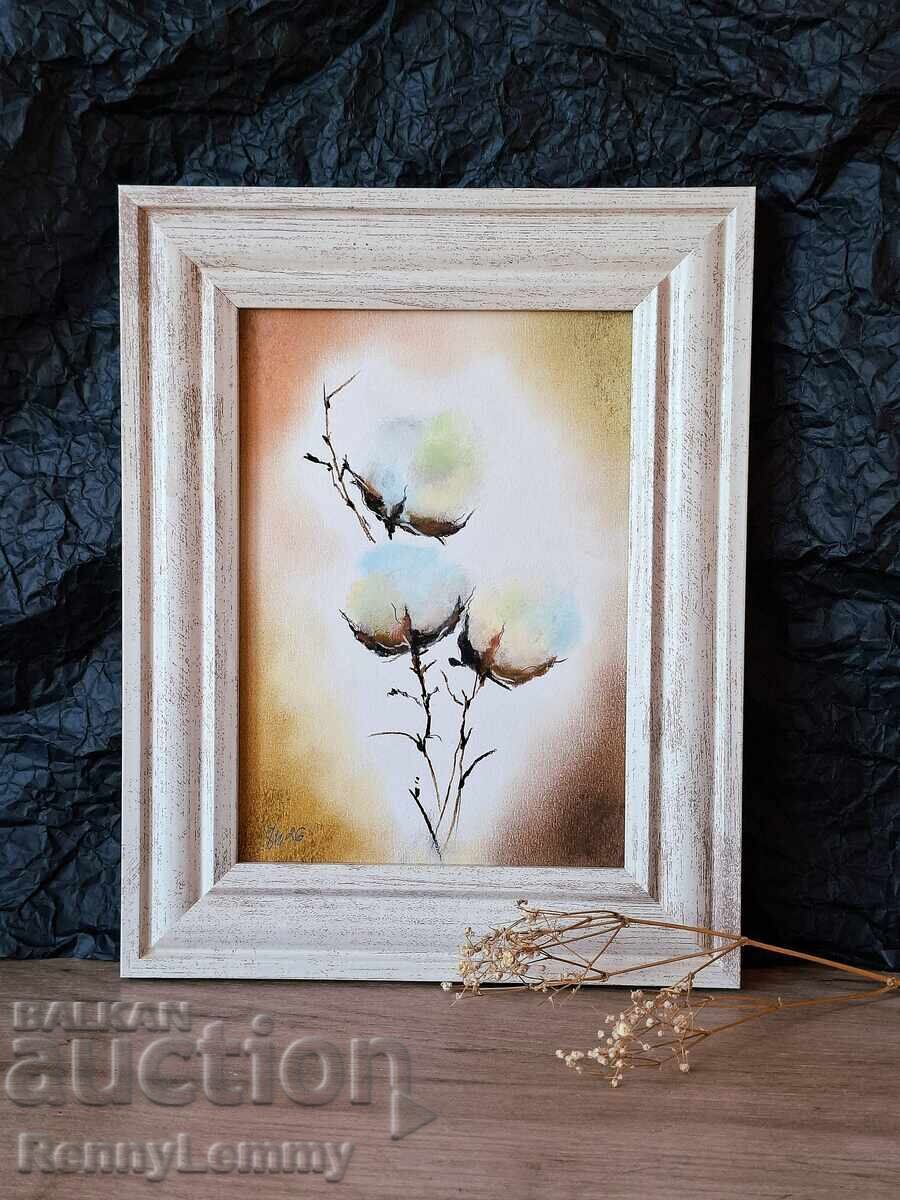 Cotton, pastel painting, original with price € 25.00 | 48.90 BGN