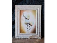 Bumbac, tablou în pastel, original