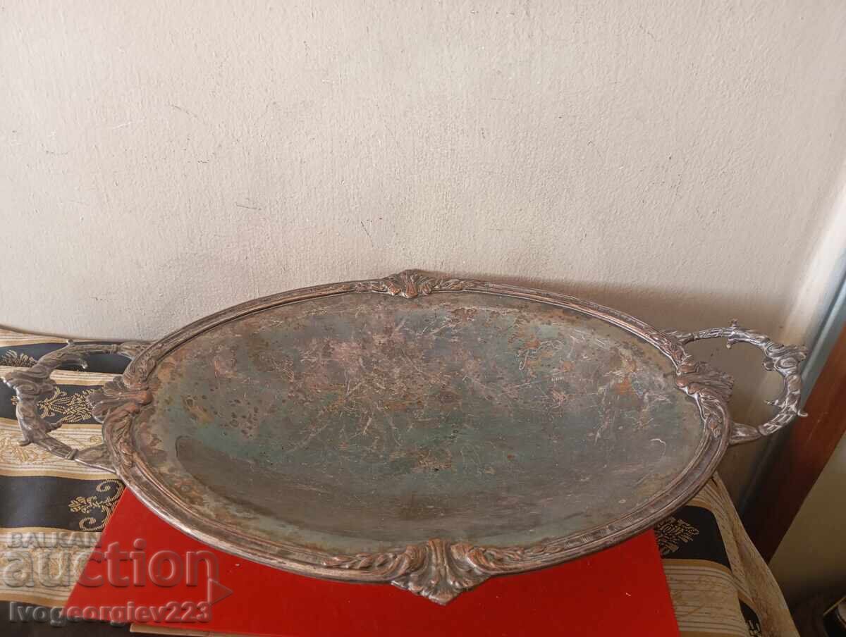 Bol argintat, fructieră Art Deco