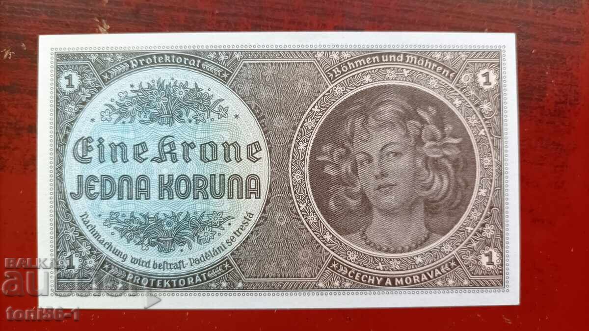 Βοημία και Μοραβία 1 κορόνα 1940 UNC