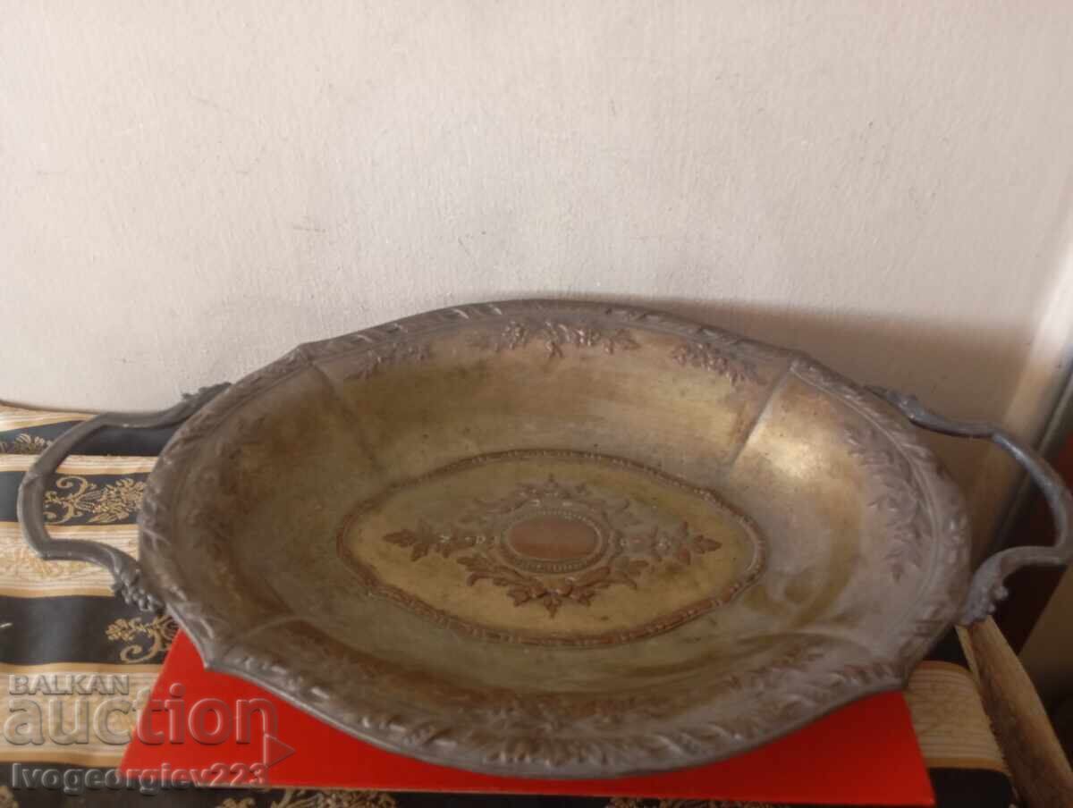 Bol argintat, fructieră Art Deco