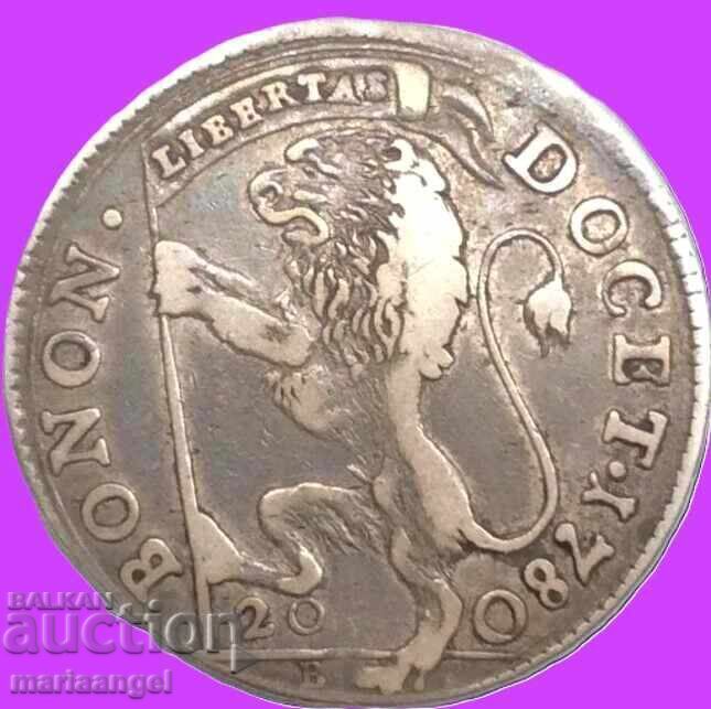 1 liră 1780 Vatican 20 bolognini Bologna Pius al VI-lea argint - 7