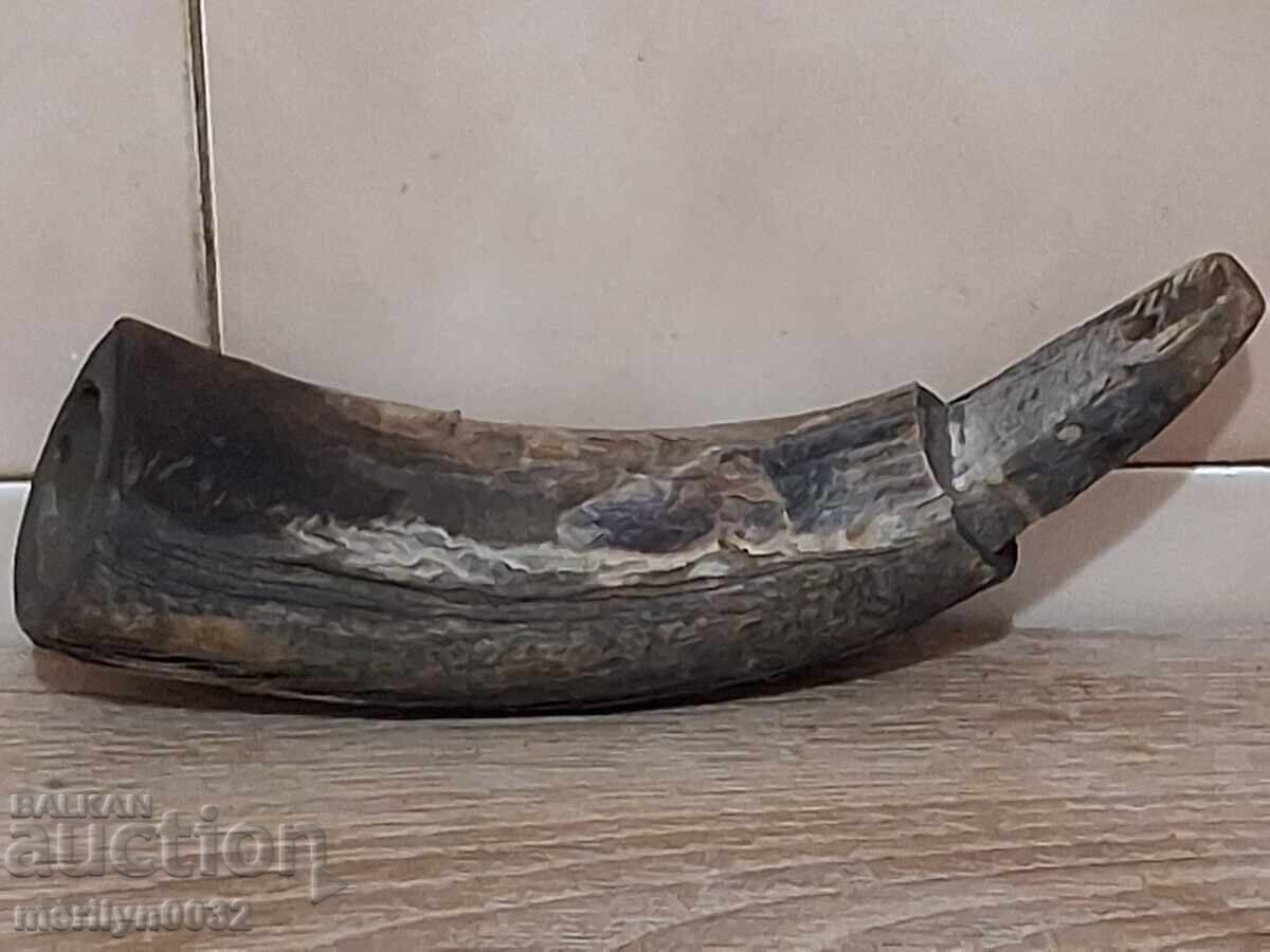 Licitație Mâner vechi pentru păr din corn de bivol