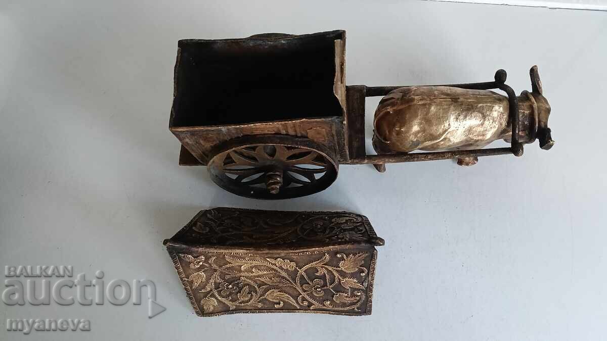 Old Asian bronze sculpture in three parts - 5