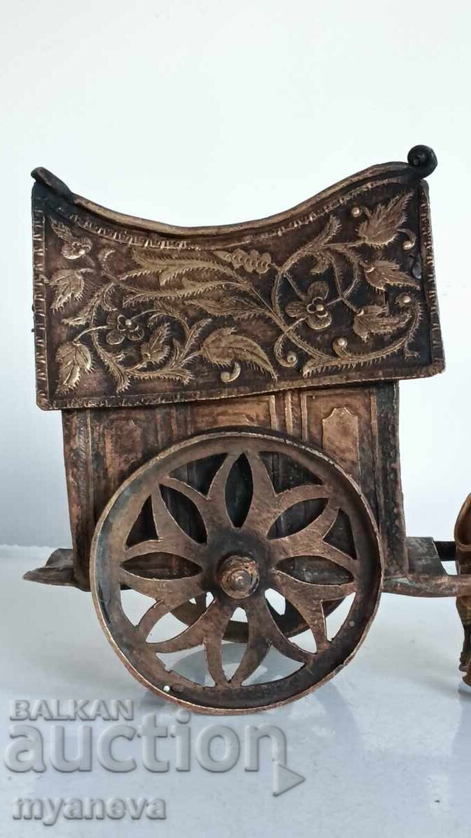 Old Asian bronze sculpture in three parts - 6