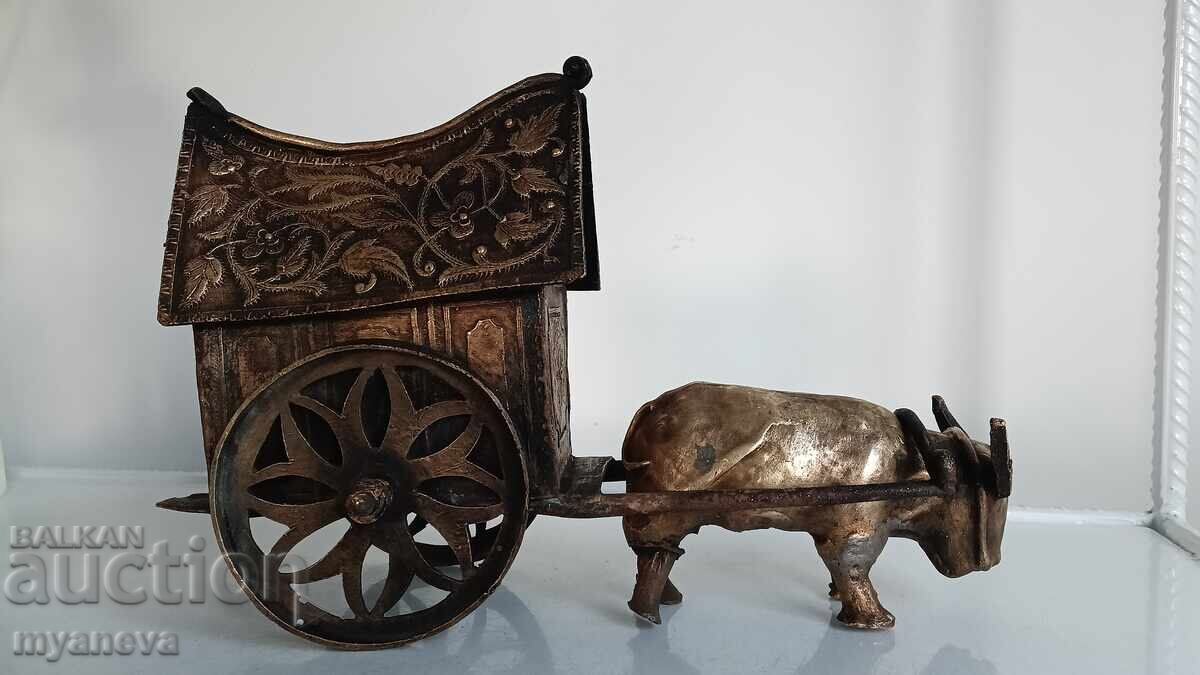 Old Asian bronze sculpture in three parts - 7