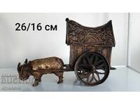 Стара , азиатска, бронзова скулптура от три части.