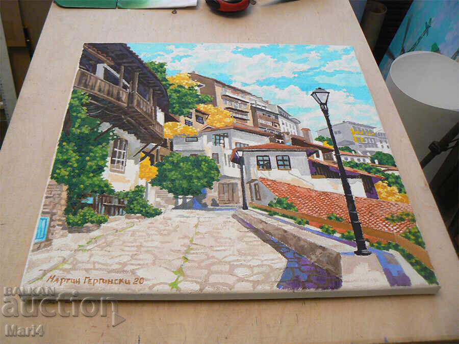 Peisaj în ulei din Veliko Târnovo. 40x40. 2020. Art. mARTger cu preț € 205.00 | 400.95 BGN