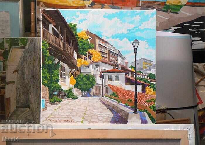 Peisaj în ulei din Veliko Târnovo. 40x40. 2020. Art. mARTger
