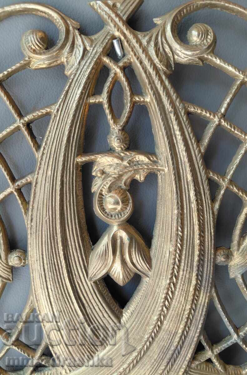 Heavy bronze panel with price € 0.01 | 0.02 BGN