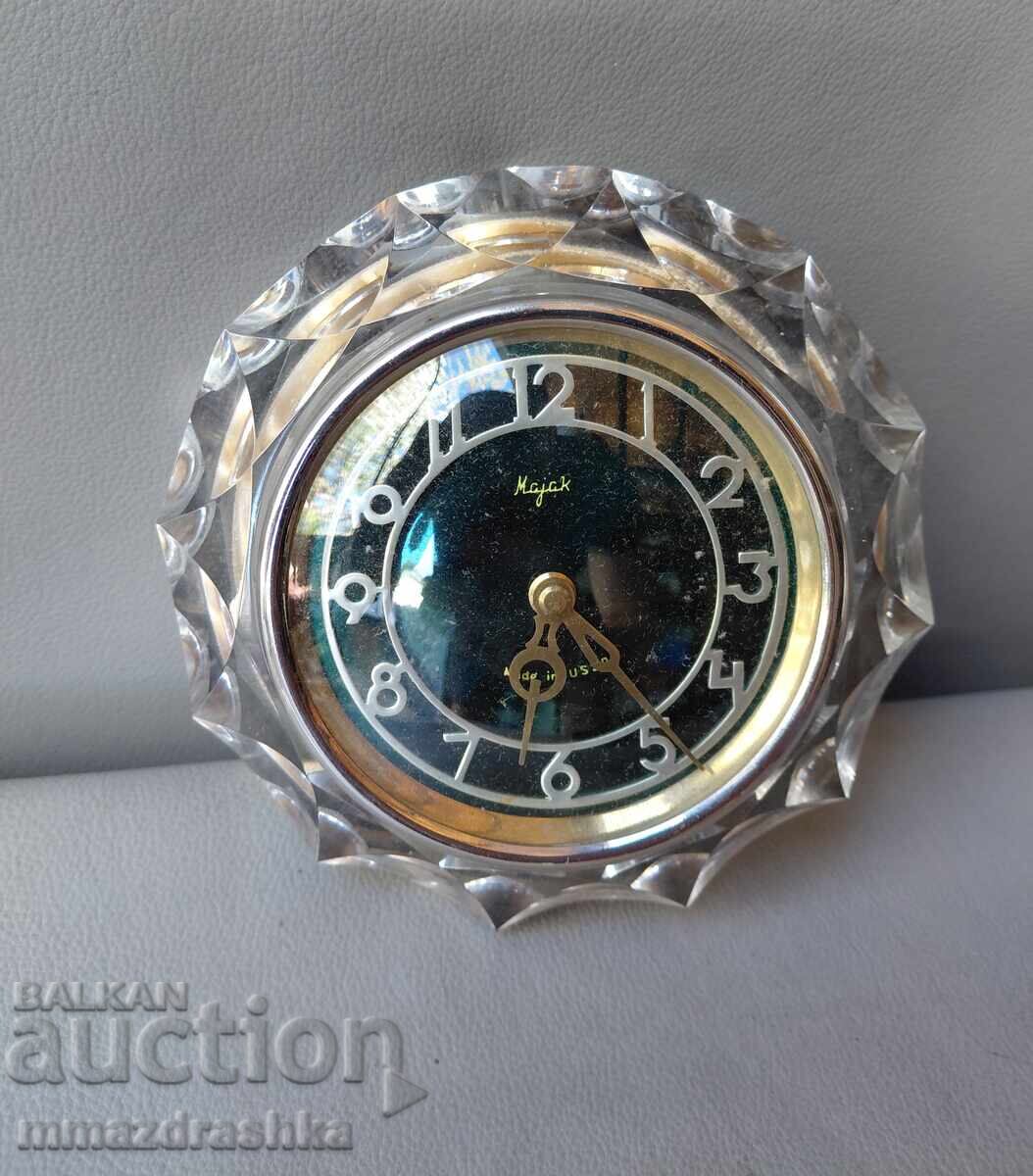Beacon glass table clock