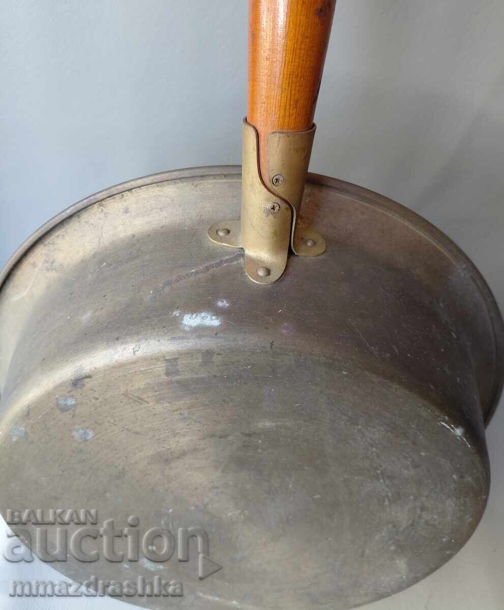 Large and very old bronze pan - 5