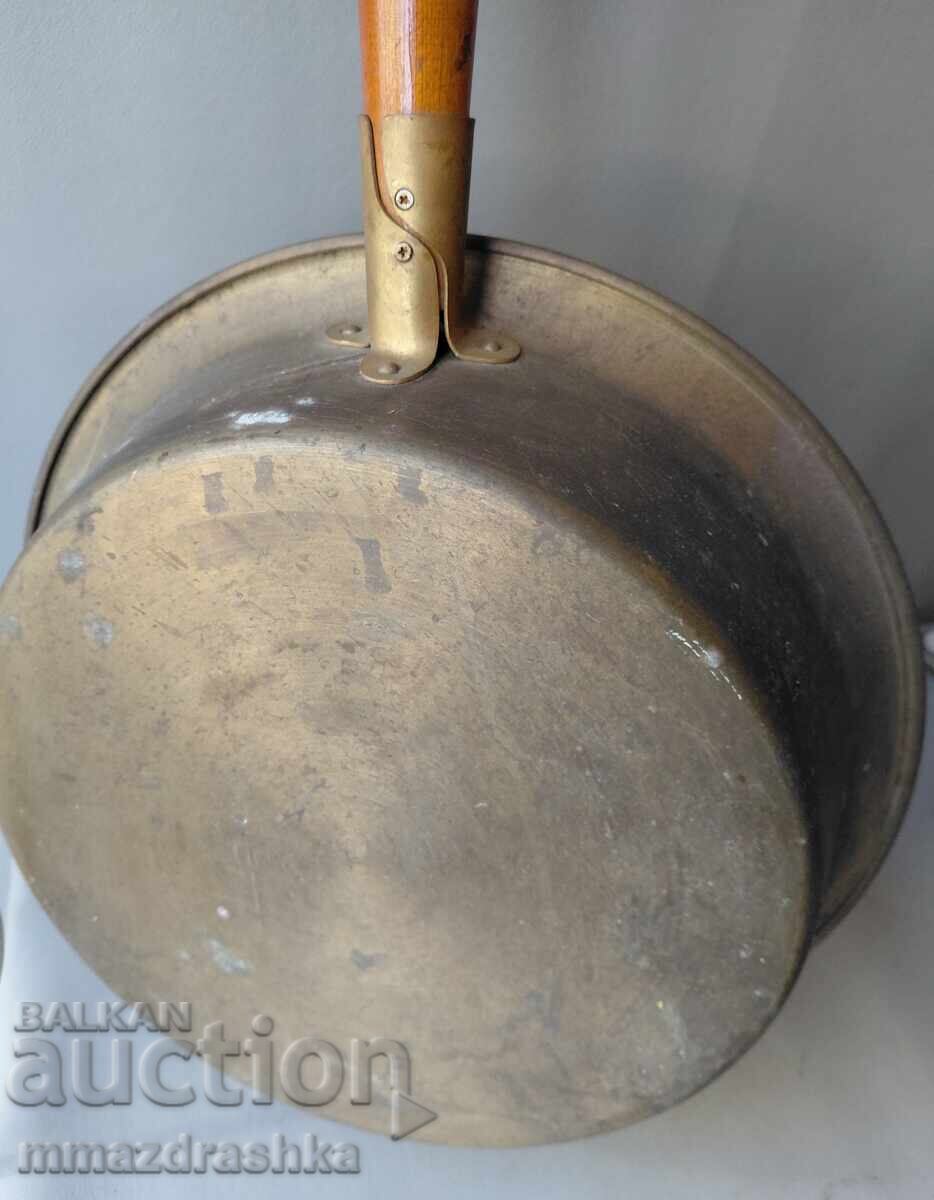 Large and very old bronze pan - 6
