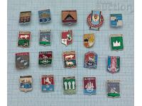 ORAȘE RUSIA/URSS STEME INSIGNE LOT 20 BUCĂȚI