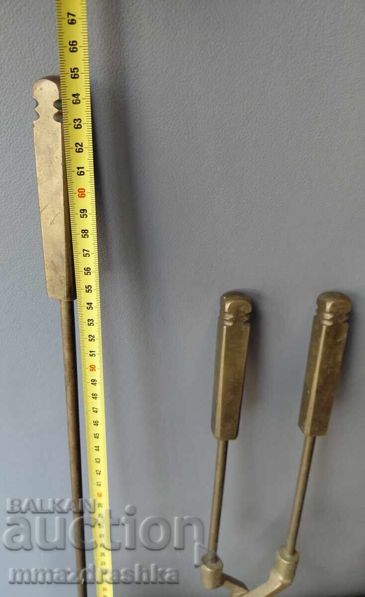 Delivery of Antique bronze fireplace tools