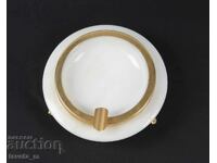 Бял мраморен пепелник Минералсувенир соц 70-те