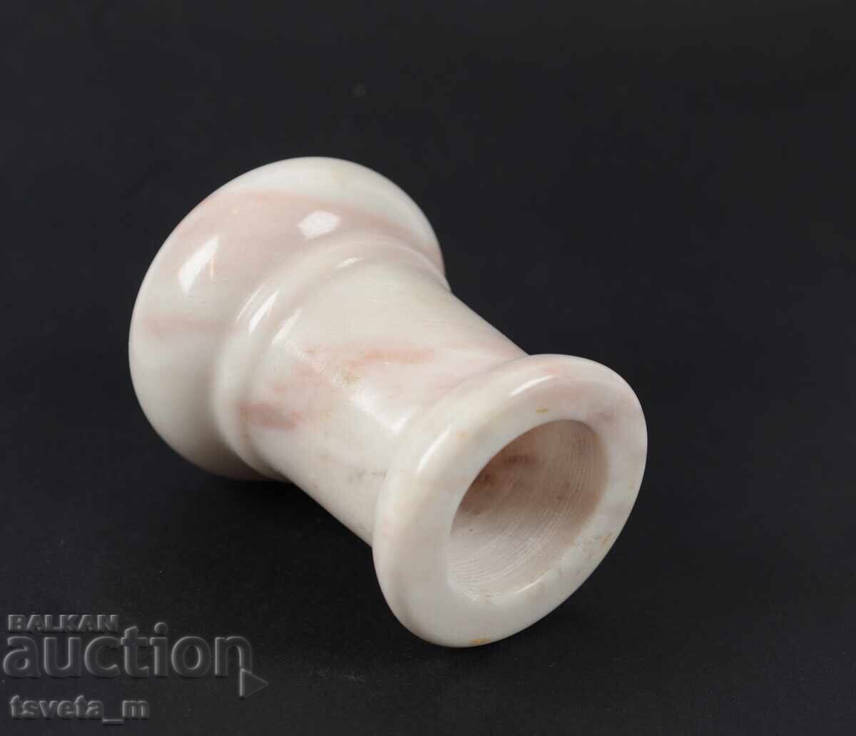 Доставка на Бял мрамор ваза/ моливник Минералсувенир соц 70-те