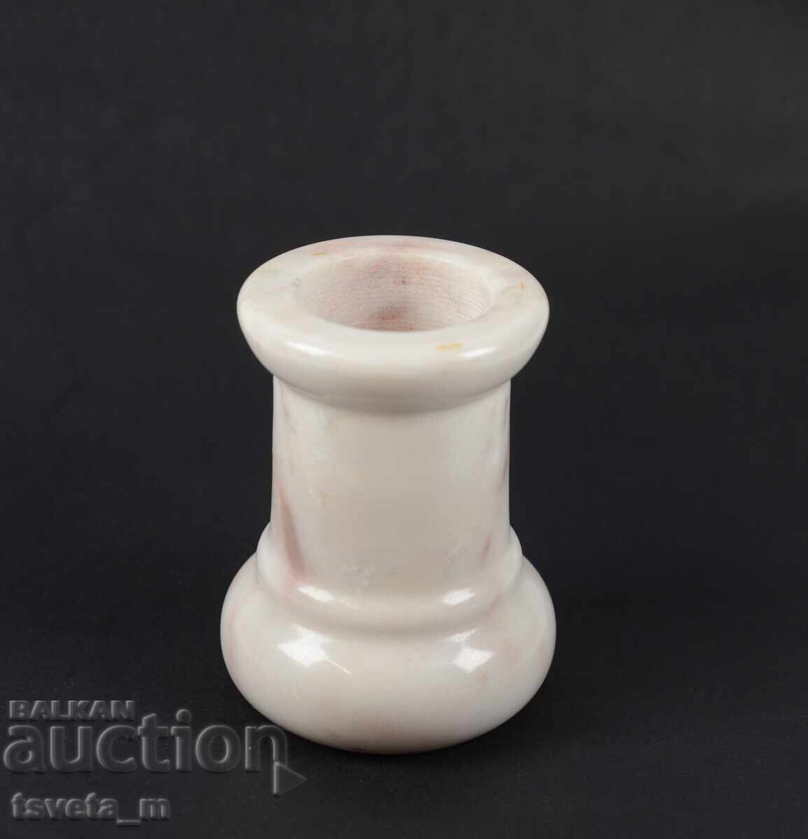 Бял мрамор ваза/ моливник Минералсувенир соц 70-те