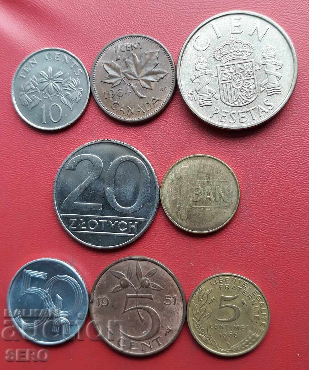 Lot mixt de 8 monede