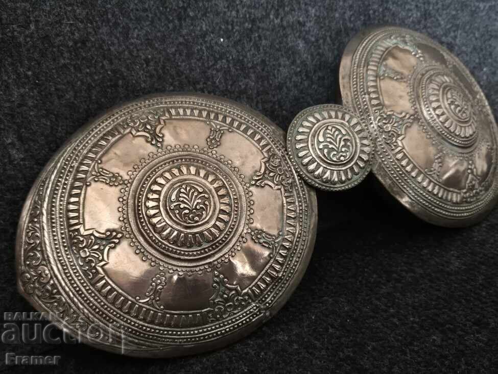 Auction  Authentic Macedonian National Revival LARGE SILVER belt buckle (pafta)