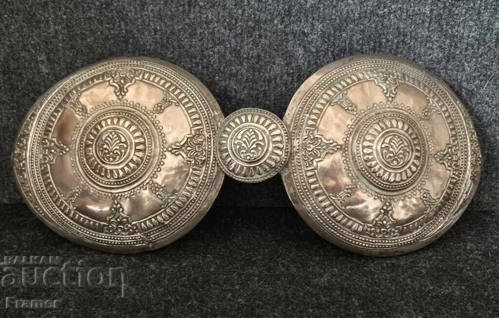 Authentic Macedonian National Revival LARGE SILVER belt buckle (pafta)