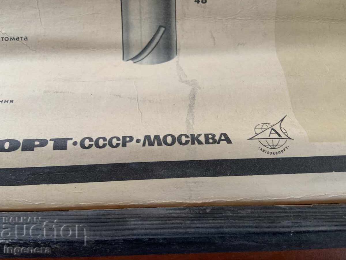 Аукцион ТАБЛО УЧЕБНО СССР АВТОМОБИЛ ОБЩО УСТРОЙСТВО ВОЛГА ГАЗ 24