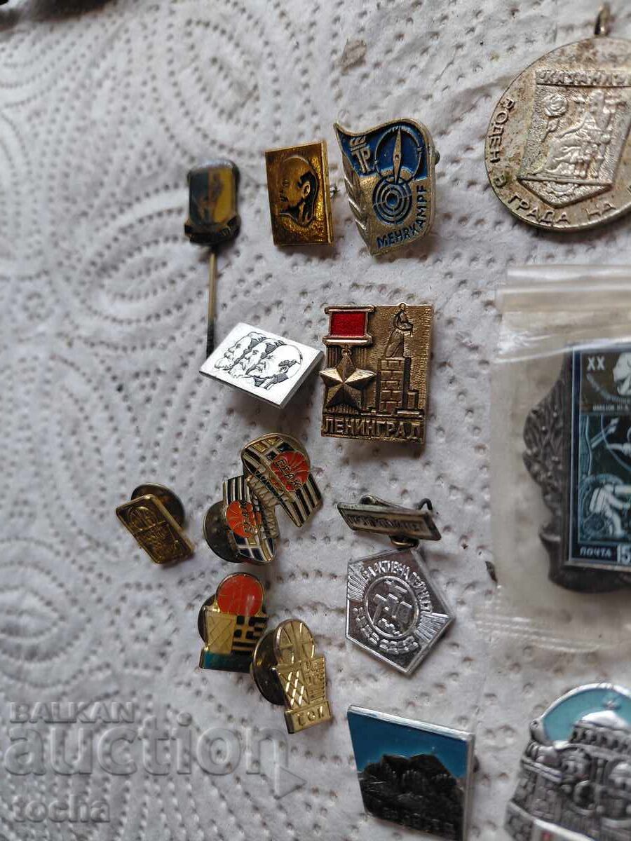 Lot 2, old badges and others with price € 0.01 | 0.02 BGN