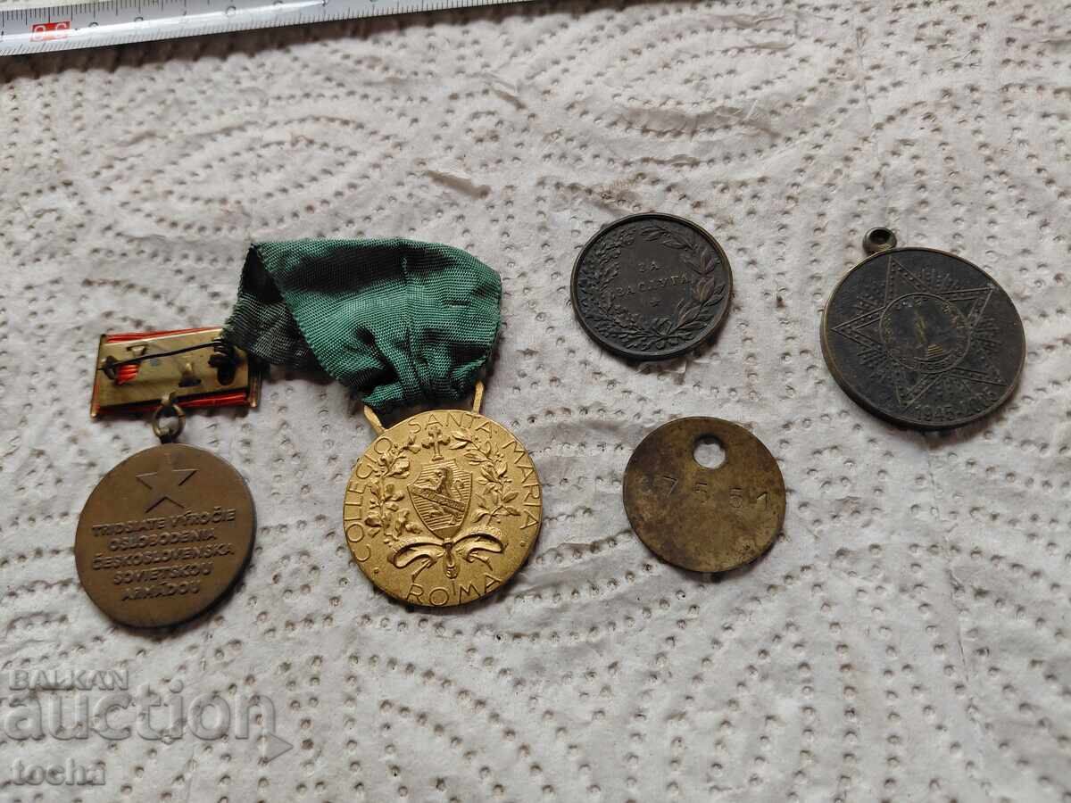 Παράδοση Παρτίδα 5 τεμαχίων, παλιά παράσημα, μετάλλια, διακριτικά στήθους