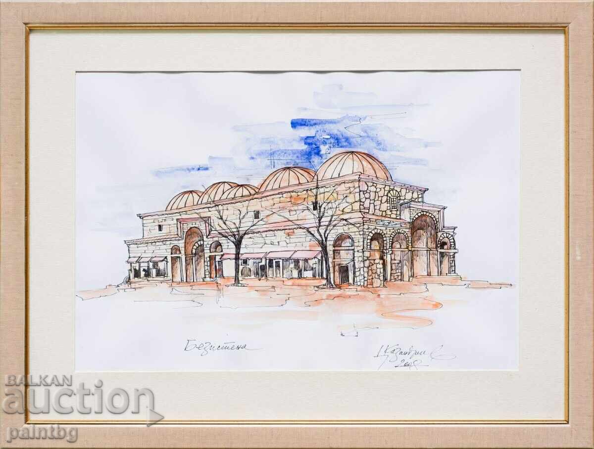 Tsvetan Kazandzhiev, tablou unic tehnică mixtă, semnătură